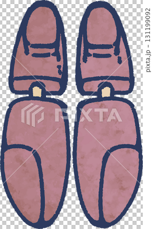 革靴を保護する木製のシューキーパーのイラスト 革靴を保護する木製のシューキーパーのイラスト 131199092