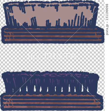 Illustration of two types of brushes for caring for leather shoes 131199098