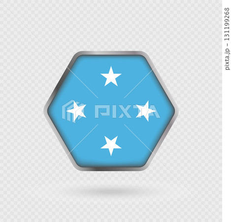 Micronesia flag in a hexagon frame. Micronesia flag in a hexagon frame. 131199268