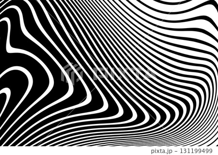 Wavy Lines Black and White Pattern. Abstract Textured Background. Wavy Lines Black and White Pattern. Abstract Textured Background. 131199499
