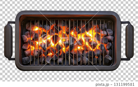 Hot Charcoal Grill with Glowing Embers Hot Charcoal Grill with Glowing Embers 131199581