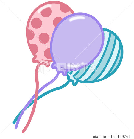 Hand drawn flat Party collection set. Cute pastel colors. Can be used for card, invitation, border. Isolated illustration. Hand drawn flat Party collection set. Cute pastel colors. Can be used for card, invitation, border. Isolated illustration. 131199761