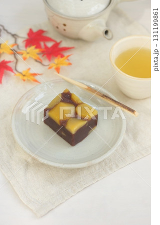 秋の和菓子 栗羊羹 秋の和菓子 栗羊羹 131199861