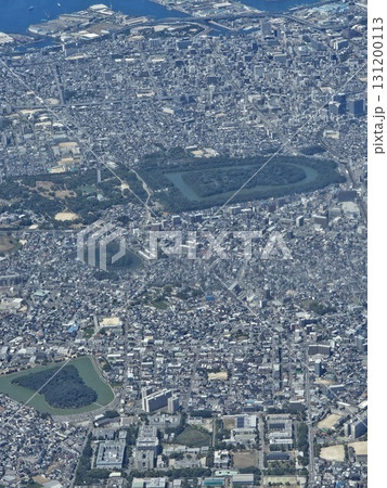 空から見た仁徳天皇陵古墳 空から見た仁徳天皇陵古墳 131200113