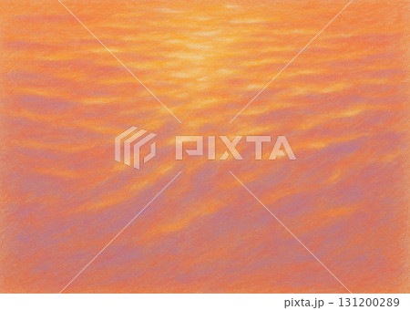 オレンジと紫の抽象的なテクスチャ　夕焼け色の水面背景 131200289