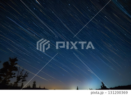 Gazing at countless stars in remote mountain countryside.AI Generated 131200369
