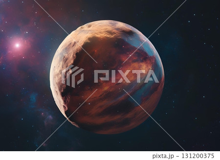 Close-up view of an asteroid floating through space.AI Generated Close-up view of an asteroid floating through space.AI Generated 131200375