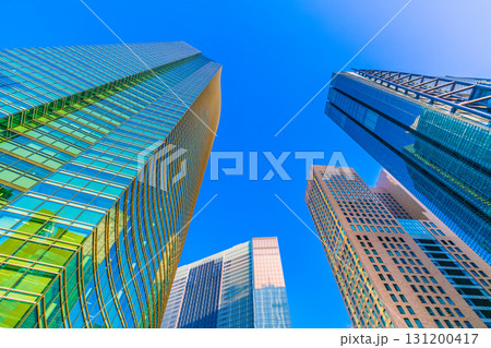 日本の東京都市景観9月17日。汐留のビジネス街などを望む 131200417