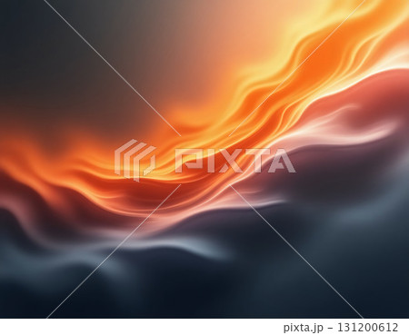 Vibrant swirls of color ebb and flow, merging warm tones with cool shades in an abstract artistic display, creating a mesmerizing visual experience Generative AI 131200612