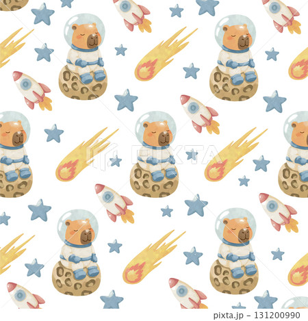 cute seamless pattern capybara astronaut cute seamless pattern capybara astronaut 131200990