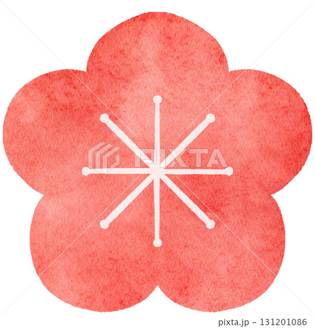 水彩風の梅の花のイラスト 131201086
