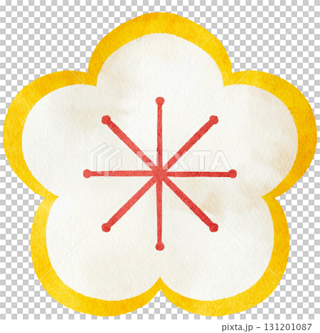 水彩風の梅の花のイラスト 131201087