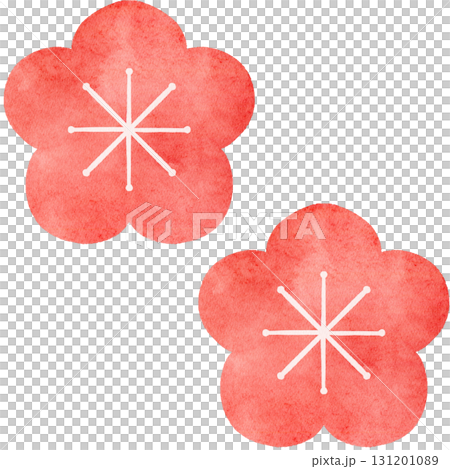 水彩風の梅の花のイラスト 131201089
