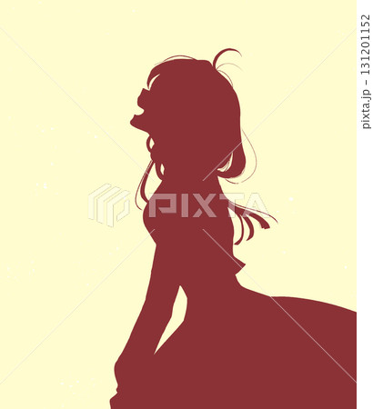 笑顔のワンピースの女性　影絵 131201152