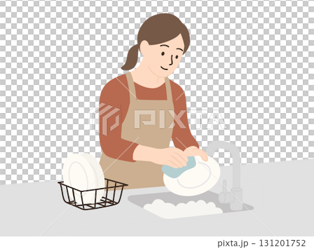 一個女人洗碗 131201752