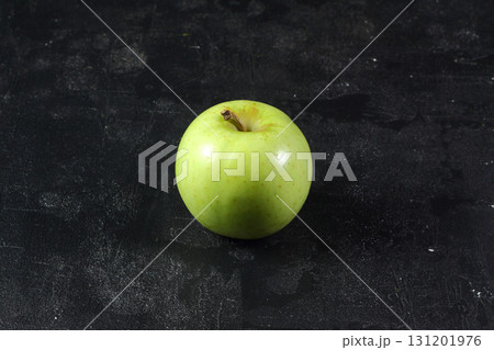 green apple healthy fruit on black background 131201976