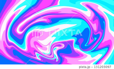 鮮やかな青と水色と紫のマーブル模様の4K背景イラスト 131203097