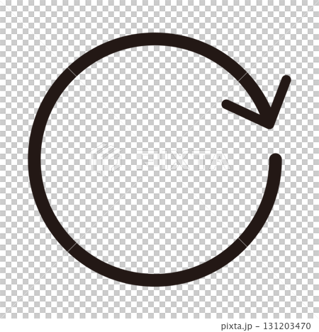 Simple rotating arrow (cycle arrow) with one arrow rotating. Reload. Black. Single item. 131203470