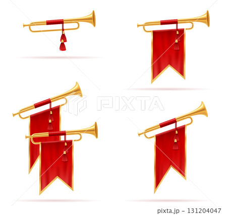royal king golden horn trumpet cartoon stock vector illustration 131204047
