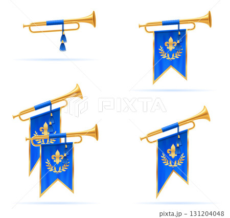 royal king golden horn trumpet cartoon stock vector illustration 131204048