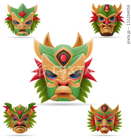 tiki mask ancient tropical totem head face idol made of wood cartoon stock vector illustration tiki mask ancient tropical totem head face idol made of wood cartoon stock vector illustration 131204056