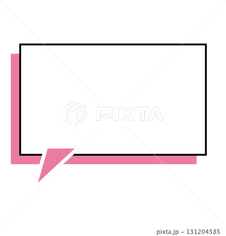 シンプルな吹き出しのイラスト　横長　四角 131204585