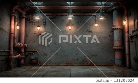 Urban Studio Setting with Concrete Walls and Industrial Backdrop Urban Studio Setting with Concrete Walls and Industrial Backdrop 131205024