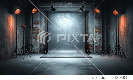 Professional Photography Studio with Adjustable Lighting and Backdrop 131205095