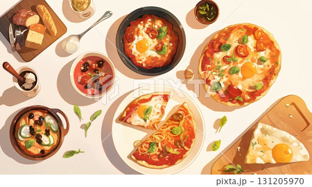 美味しそうなピザ 131205970