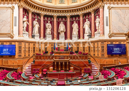 Senate of french republic, interiors decors, Paris, France 131206128