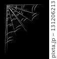 One spider web as a symbol of Halloween. White hand drawn illustration. 131206213