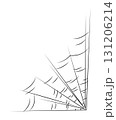One spider web as a symbol of Halloween. Black hand drawn illustration. 131206214