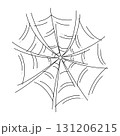 The web as a symbol of Halloween. Black hand drawn illustration. 131206215
