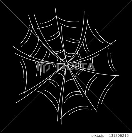 The web as a symbol of Halloween. White hand drawn illustration. 131206216