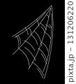 Doodle web as a symbol of Halloween. White hand drawn illustration. 131206220