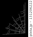 Doodle web for Halloween. White hand drawn illustration. 131206222