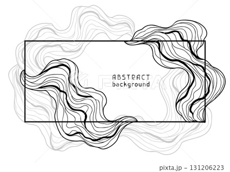 Frame with wave elements. Abstract card with linear curls. Frame with wave elements. Abstract card with linear curls. 131206223