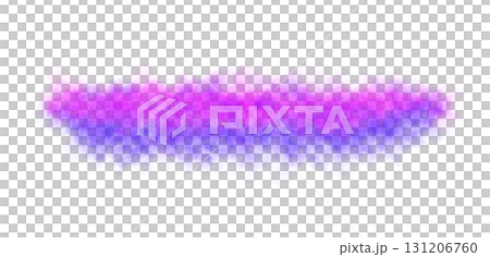 Purple pink and blue smoke cloud on transparent background template or mockup for visual effects and overlays 131206760