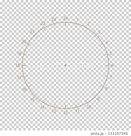 1-24 Numbers and Analog Clock Template - Daily/24-Hour Schedules, Logs, and Pie Charts 131207348