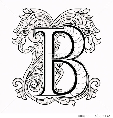 Vintage capital letter B in the style of Baroque. Vintage capital letter B in the style of Baroque. 131207552