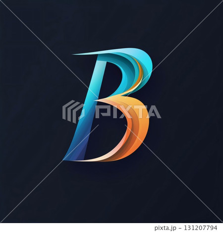 Vector letter company logo. Created with overlapping colorful brush strokes, waves and flowing shapes Letter B Vector letter company logo. Created with overlapping colorful brush strokes, waves and flowing shapes Letter B 131207794