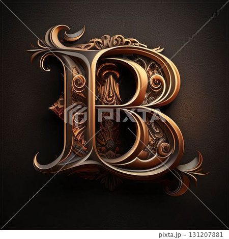 Luxury letter B in the style of Baroque. 131207881