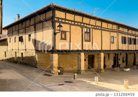 Streets of the medieval town of Santa Gadea del Cid, in Burgos province, Spain. 131208459