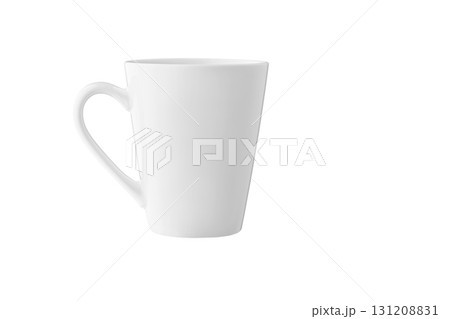 White cup for tea or coffee on isolated white background 131208831