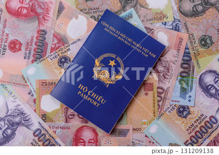 Vietnam passport for travelling, flying and doing business. Vietnamese document 131209138