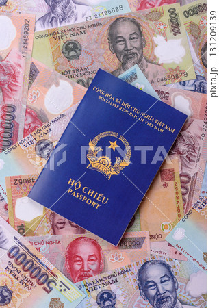 Vietnam passport for travelling, flying and doing business. Vietnamese document Vietnam passport for travelling, flying and doing business. Vietnamese document 131209139
