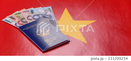 Vietnam passport for travelling, flying and doing business. Vietnamese document Vietnam passport for travelling, flying and doing business. Vietnamese document 131209254