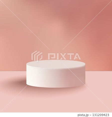 An elegant empty stand for objects in pastel-pink color. An elegant empty stand for objects in pastel-pink color. 131209423