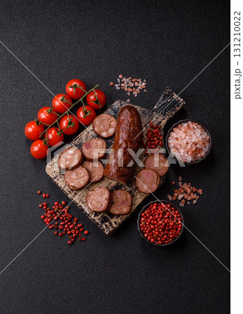 Homemade meat or vegan sausage grilled with spices. Homemade sausage cooked on barbecue Homemade meat or vegan sausage grilled with spices. Homemade sausage cooked on barbecue 131210022