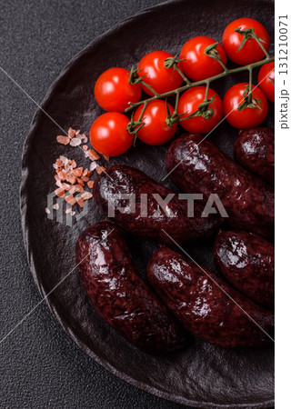 Blood sausage, pudding, meat food with lard and spices. Blood sausage Blood sausage, pudding, meat food with lard and spices. Blood sausage 131210071